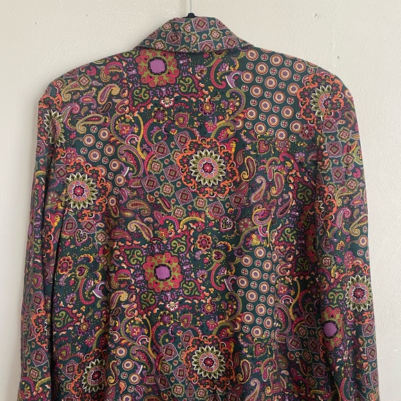 Vintage Susan Bristol Paisley and Floral Print low V-neck Blazer size 12 - Picture 5 of 8
